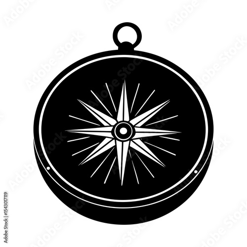 Compass rose vector graphic nautical navigation travel adventure guide icon silhouette