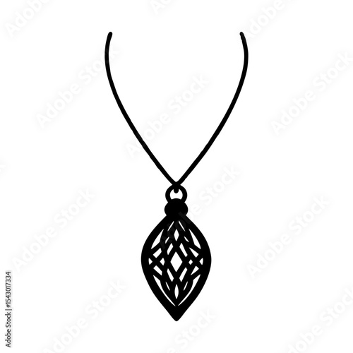 Elegant pendant necklace jewelry fashion accessory style statement design silhouette