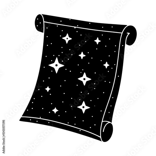Scroll paper with star pattern ancient manuscript vintage parchment design silhouette