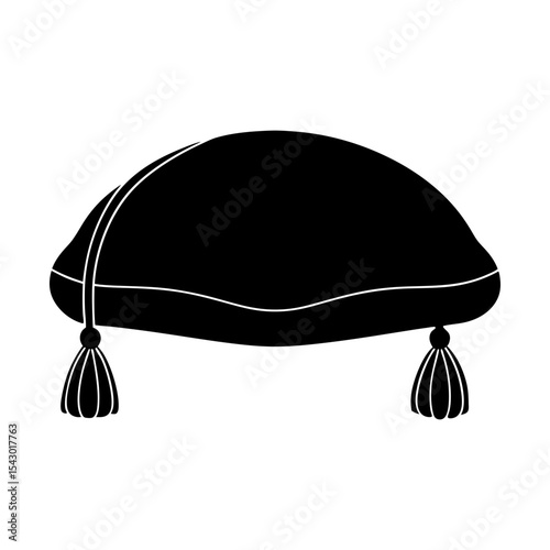 Elegant cushion pillow with tassels decorative home comfort furnishing style silhouette