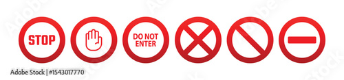 Red stop sign. Vector icon	