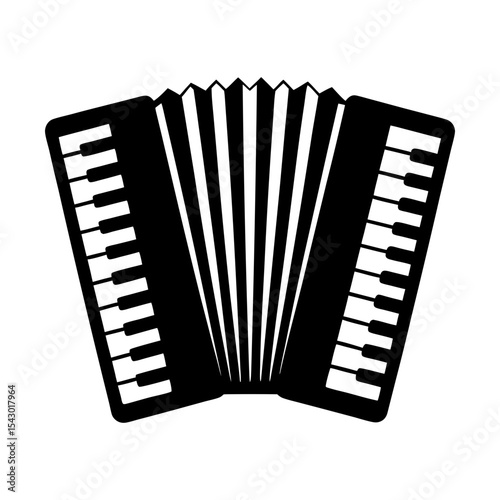 Accordion instrument vector graphic musical equipment concertina design silhouette