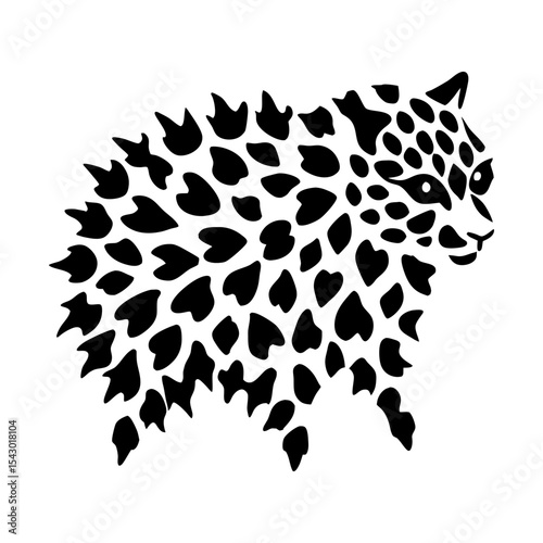Leopard feline animal mammal wildlife spotted predator feline illustration silhouette