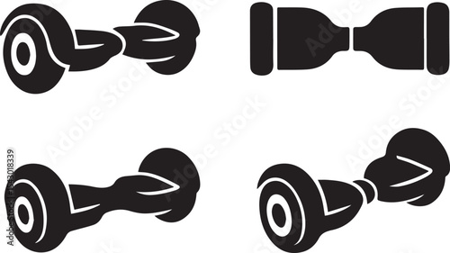 Hoverboard Silhouette Vector Set | Futuristic Rideable Tech Icons