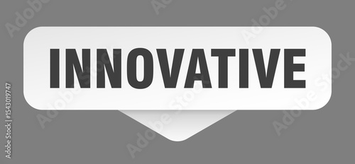 innovative sticker. innovative sign isolated on gray background