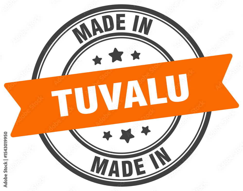 Fototapeta premium Made in Tuvalu round sign. Made in Tuvalu stamp.