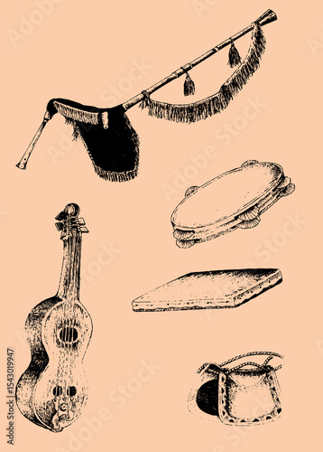 Rustic Celtic Engraving Style Illustrations from Northern Spain