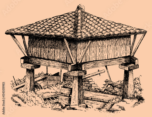 Rustic Celtic Engraving Style Illustrations from Northern Spain