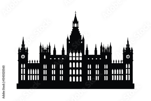 Palace of Westminster Illustration on White Background Vector