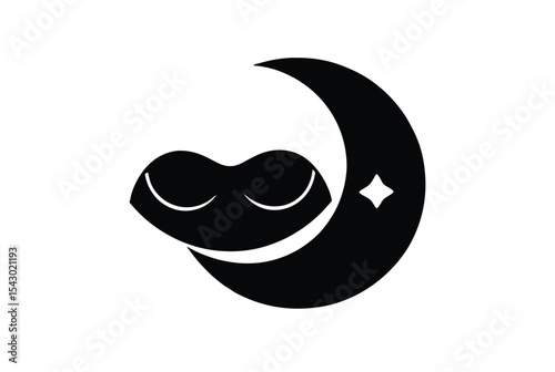 Sleep Mask and Moon Logo Icon Design for Branding