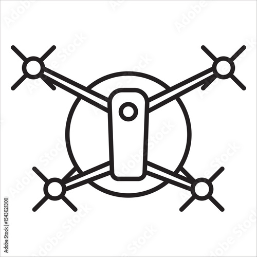 Drone icon outline vector