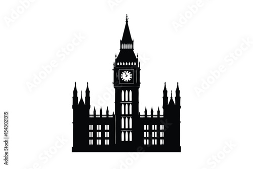 Big Ben London Illustration on White Background Vector