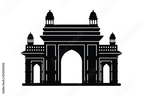 Gateway of India on White Background High Resolution Design