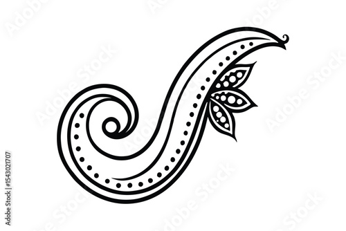 Indian Paisley Motifs Background Design in White collection