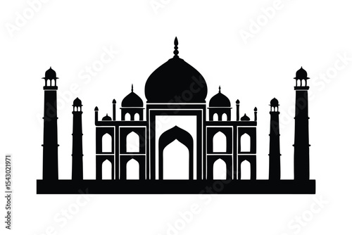 High Resolution Taj Mahal Image on White Background