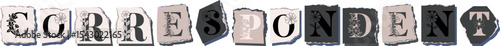 CORRESPONDENT Floral Typography of a Concept Word � Elegant Torn Paper Letter Design