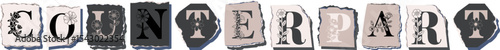 COUNTERPART Floral Typography of a Concept Word � Elegant Torn Paper Letter Design