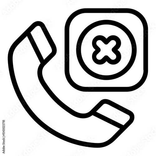 rejected call icon line