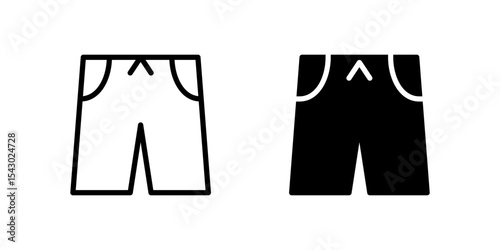 Shorts Icon Set ideal for casual or summer themed illustrations.