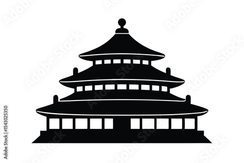 Beijing Temple of Heaven Illustration on White Background
