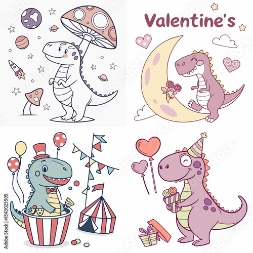 High-Quality trex dinosaurs Illustrations in Various Styles – SVG Bundle