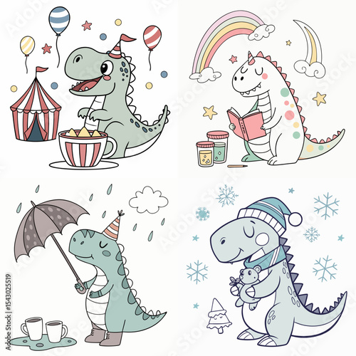 High-Quality trex dinosaurs Illustrations in Various Styles – SVG Bundle