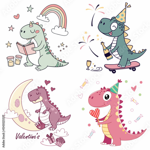 High-Quality trex dinosaurs Illustrations in Various Styles – SVG Bundle