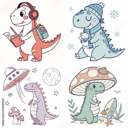 High-Quality trex dinosaurs Illustrations in Various Styles – SVG Bundle