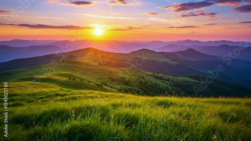 Sunset Over Carpathian Mountains Timelapse