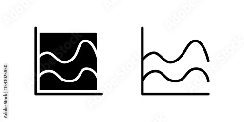 Area chart icons for data visualization, showing trends and statistics in business or finance.
