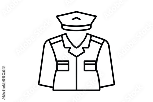 Police Officer Costume Clipart Design on White Background