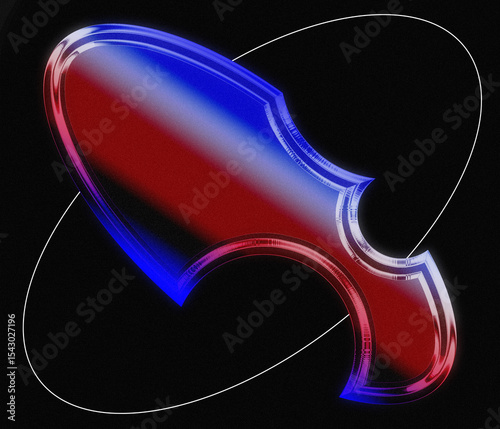 diseño de figura ovalada con degradado metálico 