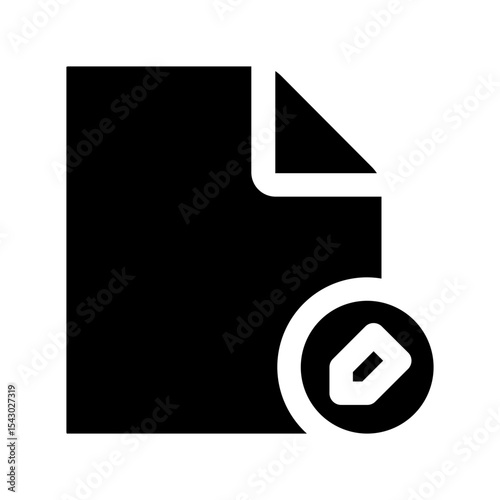 File icon with a pencil indicating editing or updating a file.