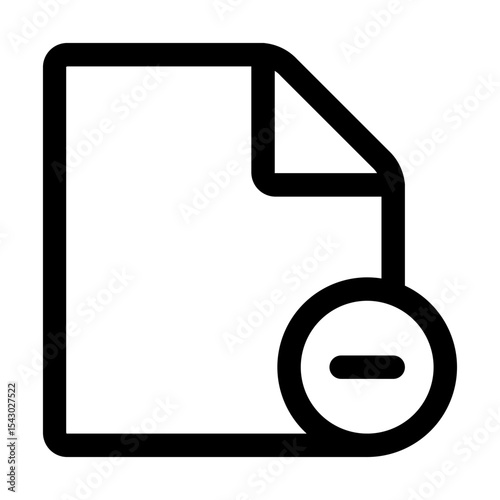 File icon with a minus sign for a removed or deleted file.