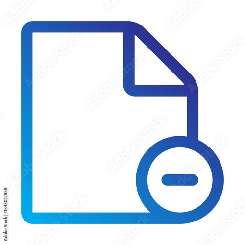 File icon with a minus sign for a removed or deleted file.