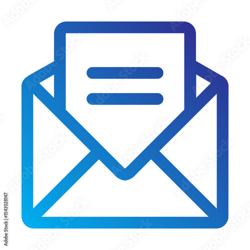 Envelope with document indicating mail with contents.