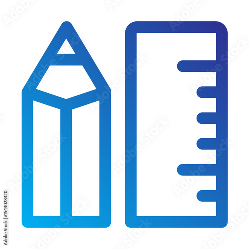 Pencil and ruler symbolizing writing and drawing tools.