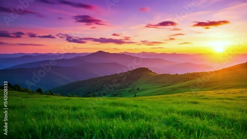 Sunset Timelapse Over Mountain Meadow