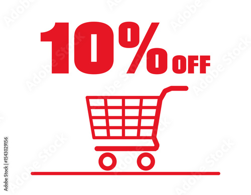 10% Off promotion with shopping cart icon.