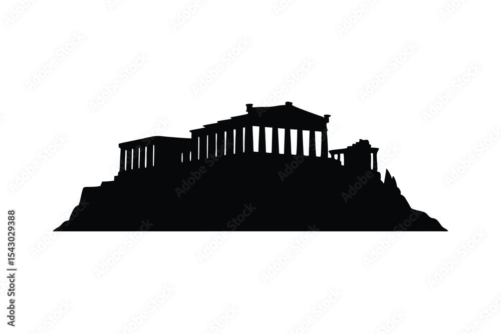 Obraz premium Acropolis Athens on White Background High Resolution Image for Design Projects