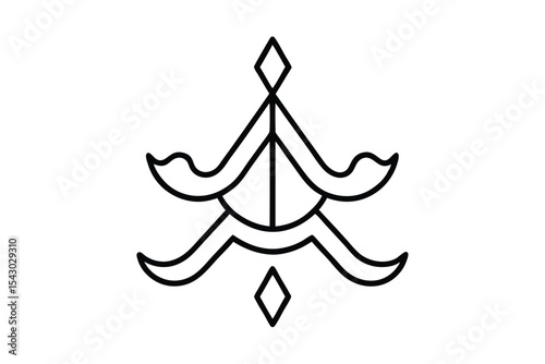 Basque Lauburu Symbols Background Design White Background with Red Green Blue and Yellow Variations