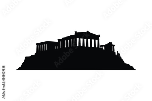 Acropolis Athens on White Background High Resolution Image for Design Projects