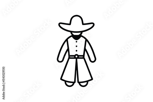 Musketeer Costume Clipart Image for Design Projects single