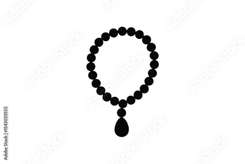 Hand Drawn Tasbeeh Prayer Beads Logo Icon Design