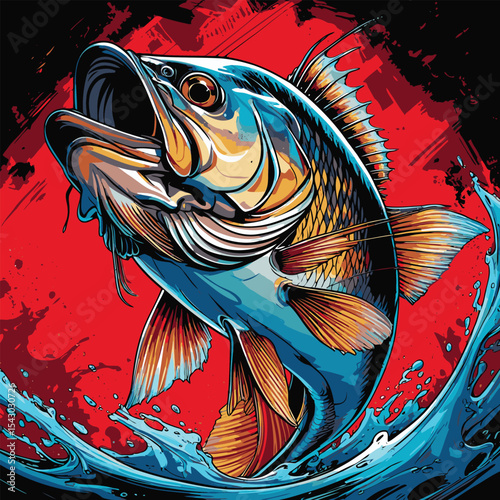 fishing vector with high detail and realistic