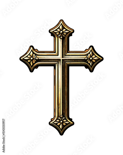 christian or catholic cross - drawing style (artwork 2)
