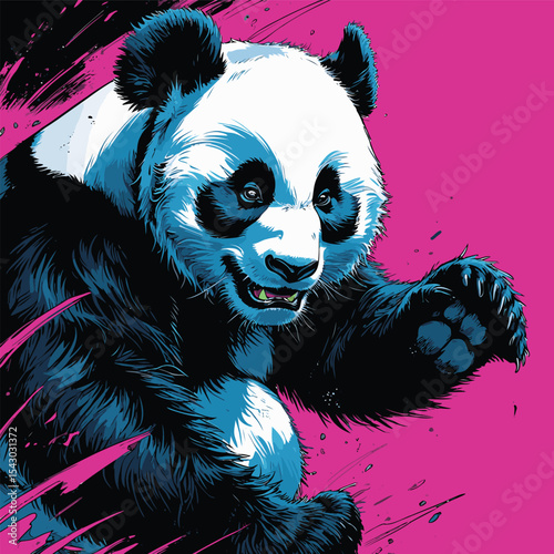 panda vector with high detail and realistic