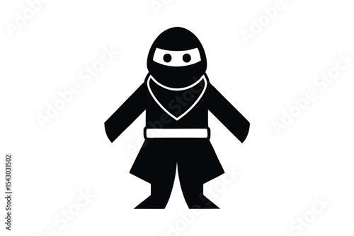 Ninja Costume Clipart Image for White Backgrounds single