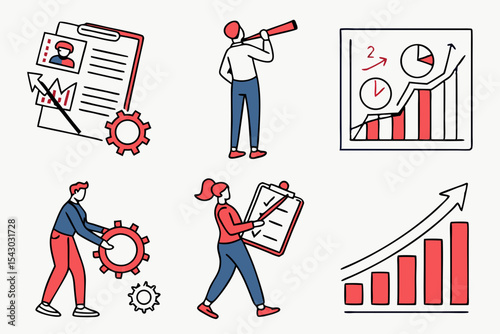 businessman and business graph