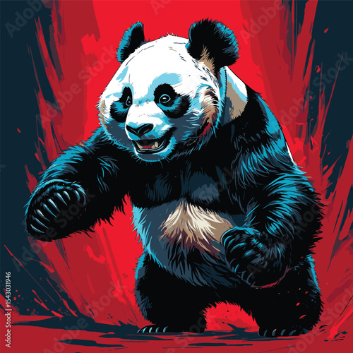 panda vector with high detail and realistic